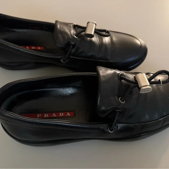Prada Women’s Black Soft Leather Loafers - Size 40. Barely Worn. - Picture 2 of 9